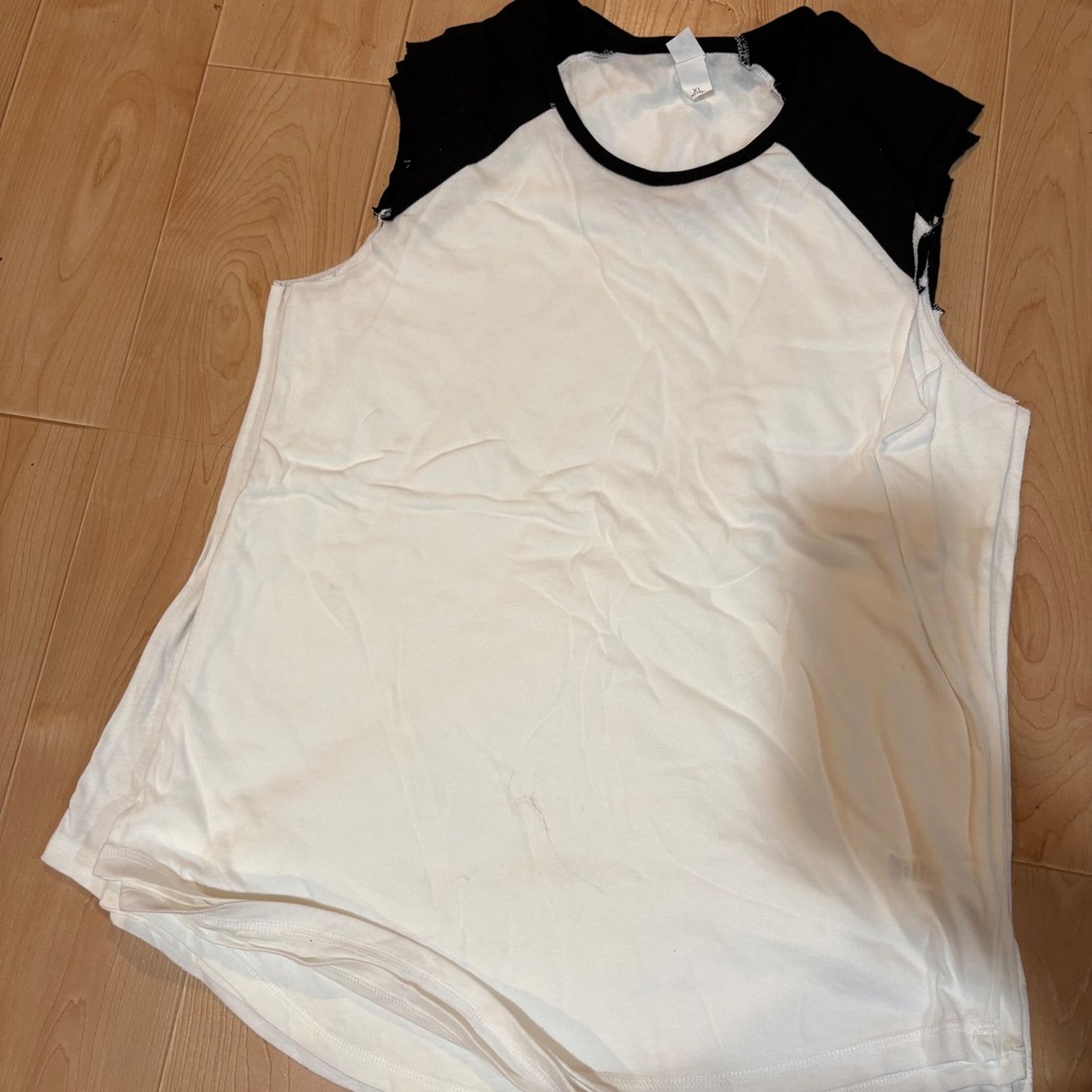 Alternative Apparel Mens XL White Black Raglan Muscle Tank Top Bundle of 5